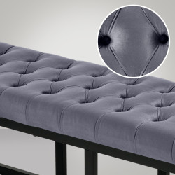 Banc Polson velours noir 150 cm