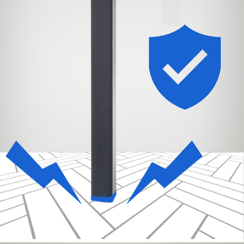 Taburete de bar Damaso B de fieltro con estructura de 4 patas, color antracita