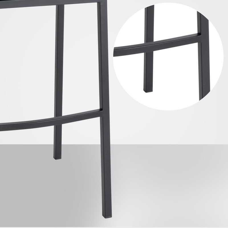 Tabouret de bar Damaso B en feutre avec piètement à 4 pieds, taupe