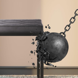 Banc en velours Barci B