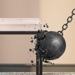 Banc en velours Barci B