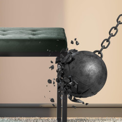 Banc en velours Barci B