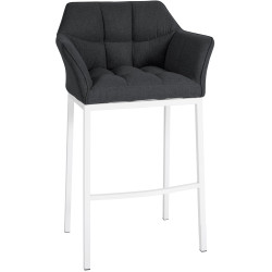 Sgabello da bar in feltro Damaso W con struttura a 4 gambe, antracite