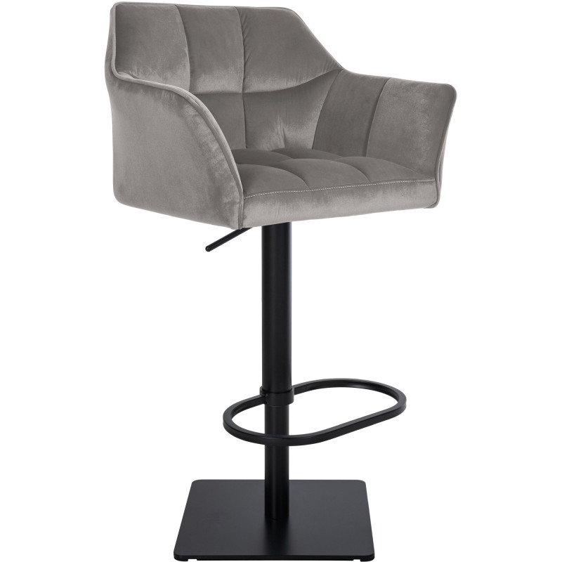 Tabouret de bar Damaso B, velours gris