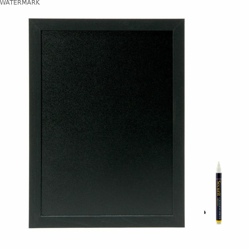 Ardoise Securit Woody Teck Mural Noir 80 x 60 cm