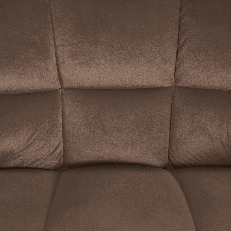 Tabouret de bar Damaso W en velours marron, piètement à 4 pieds