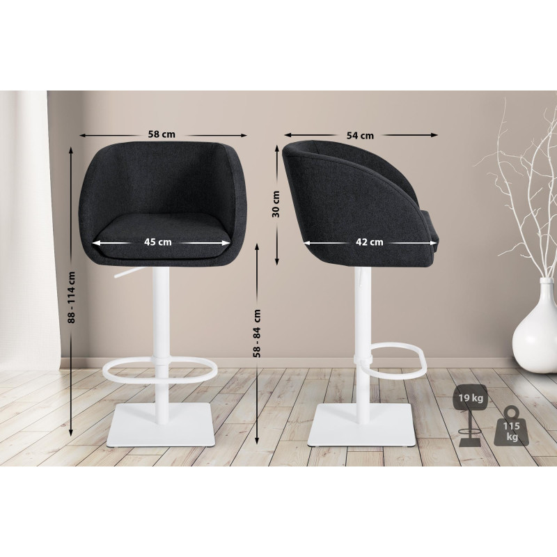 Banqueta de bar Gambo W, feltro, antracite