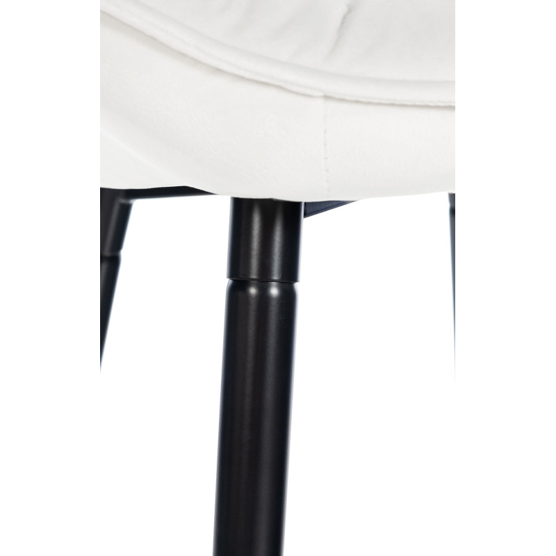 Tabouret de bar Gibson 76 en velours blanc crème