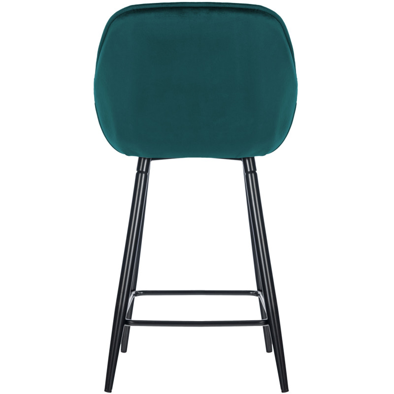 Tabouret de bar Gibson 76, velours vert foncé