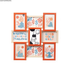 Cadre photo 411408B Multicouleur Métal Bois MDF (6 Unités)