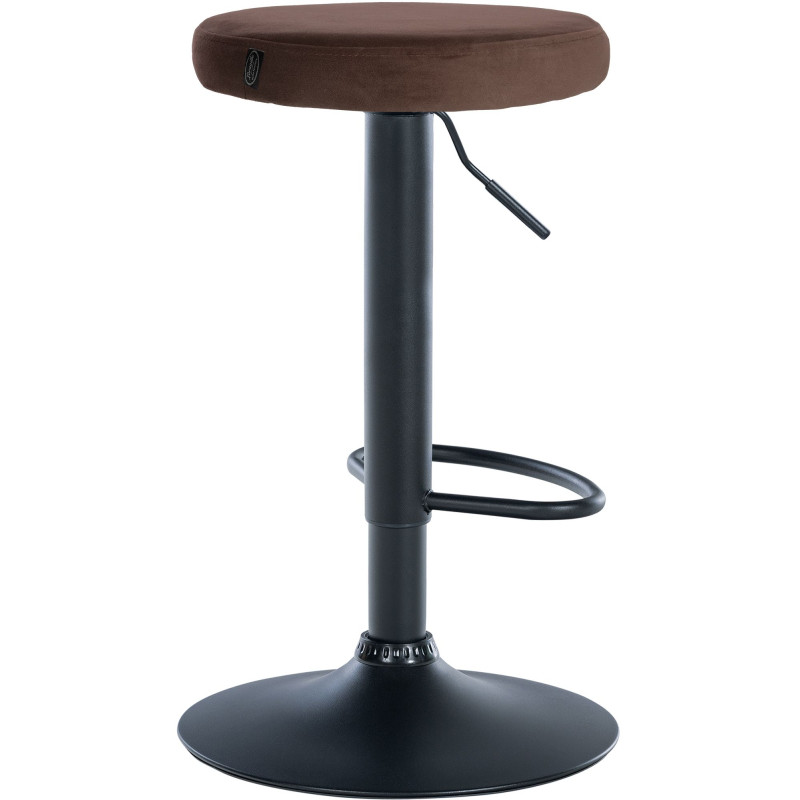 Tabouret de bar en velours Ponte, noir/marron