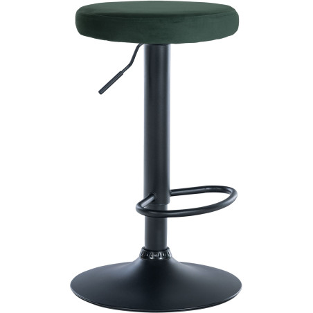 Tabouret de bar en velours Ponte, noir/vert