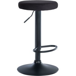 Tabouret de bar en velours Ponte, noir