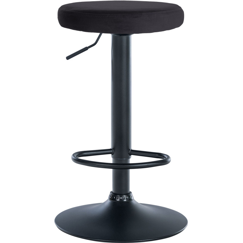 Tabouret de bar en velours Ponte, noir