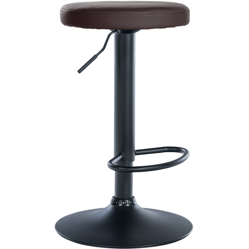 Tabouret de bar Ponte, similicuir, noir/marron
