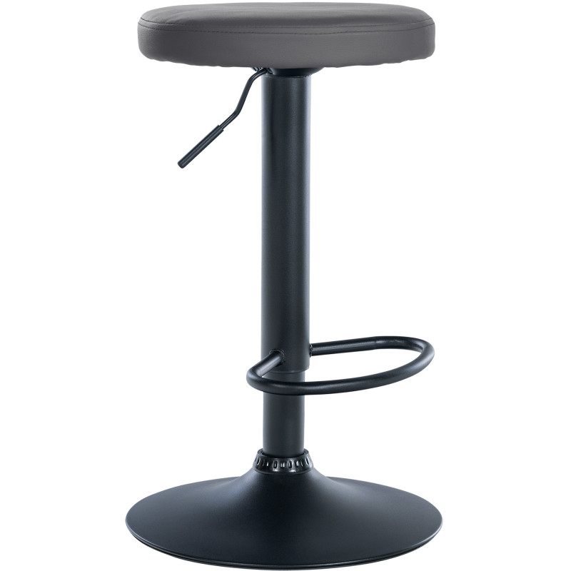 Tabouret de bar Ponte, similicuir, noir/gris