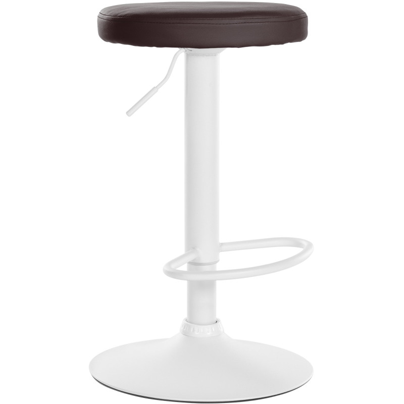Tabouret de bar Ponte, similicuir, blanc/marron