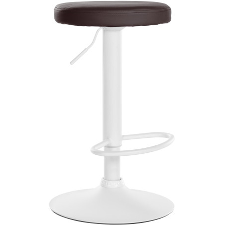 Tabouret de bar Ponte, similicuir, blanc/marron