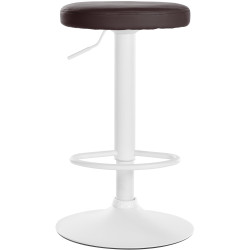 Tabouret de bar Ponte, similicuir, blanc/marron