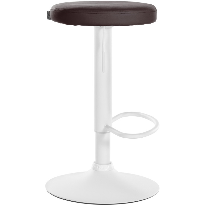 Tabouret de bar Ponte, similicuir, blanc/marron