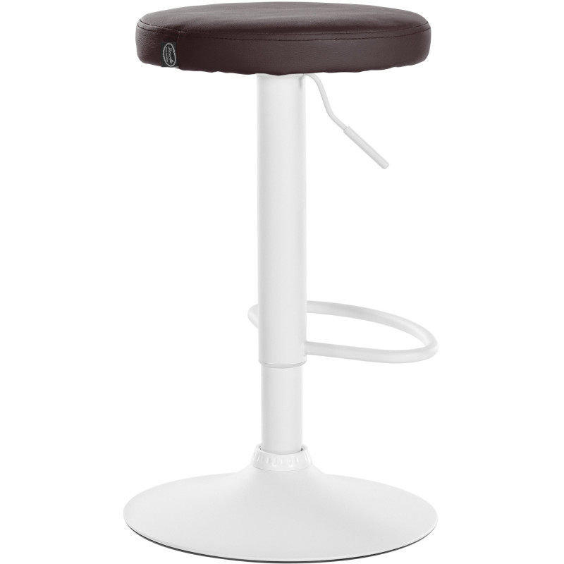 Tabouret de bar Ponte, similicuir, blanc/marron