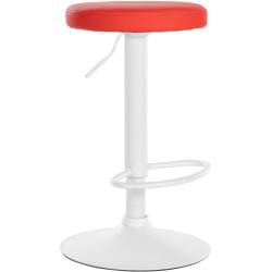 Tabouret de bar Ponte, similicuir, blanc/rouge