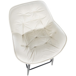 Banqueta de bar Gibson 76 em veludo, cor creme.