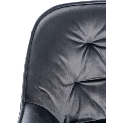 Taburete de bar Gibson 76, terciopelo, gris oscuro