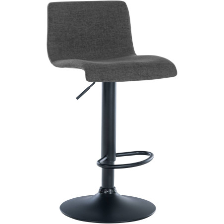 Tabouret de bar Branford, tissu gris foncé