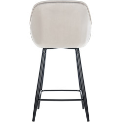 Ensemble de 2 tabourets de bar Gibson en velours gris