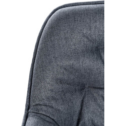 Juego de 2 taburetes de bar Gibson, tapizados en tela gris.