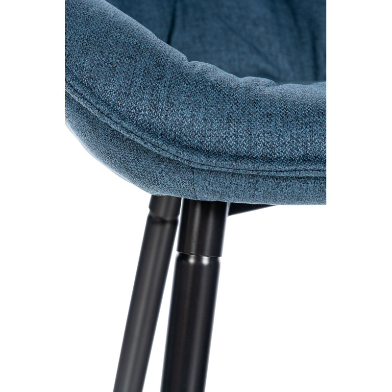 Juego de 2 taburetes de bar Gibson, tapizados en tela, azules