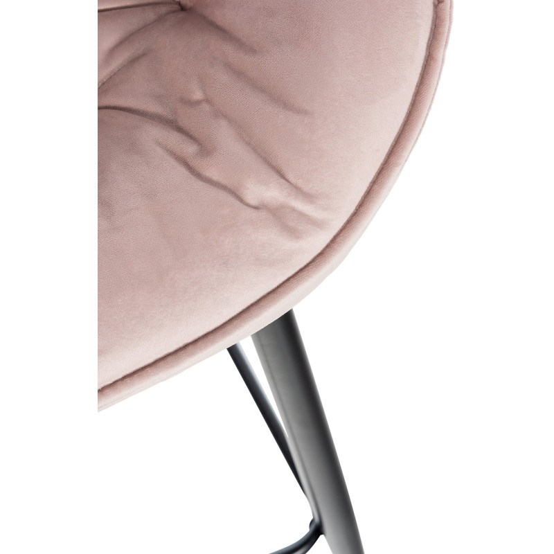 Juego de 2 taburetes de bar Gibson 76 de terciopelo, rosa