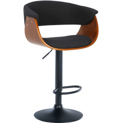 Tabouret de bar Vestal, tissu noyer/noir