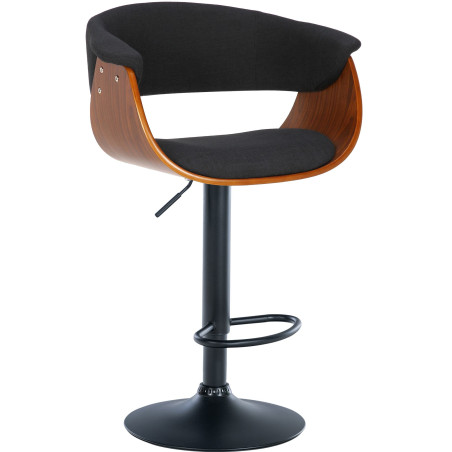 Tabouret de bar Vestal, tissu noyer/noir