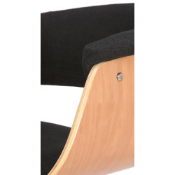 Tabouret de bar Vestal, tissu naturel/noir