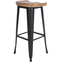 Tabouret de bar noir Clara