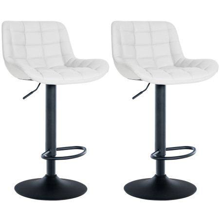 Conjunto de 2 banquetas de bar Tover, em couro sintético, brancas.