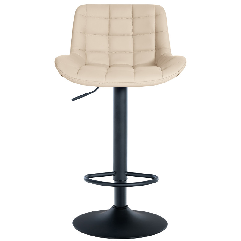 Conjunto de 2 banquetas de bar Tover, em couro sintético, cor creme.