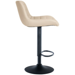 Juego de 2 taburetes de bar Tover, piel sintética, color crema