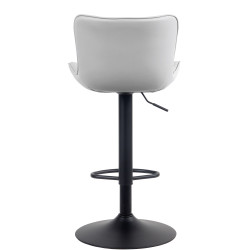 Lot de 2 tabourets de bar Emma, similicuir, blancs