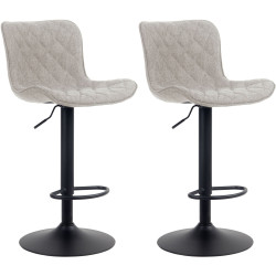 Ensemble de 2 tabourets de bar Emma, tissu taupe