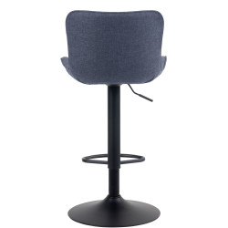 Lot de 2 tabourets de bar Emma, en tissu, bleus