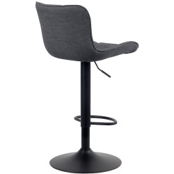 Ensemble de 2 tabourets de bar Linus, tissu noir