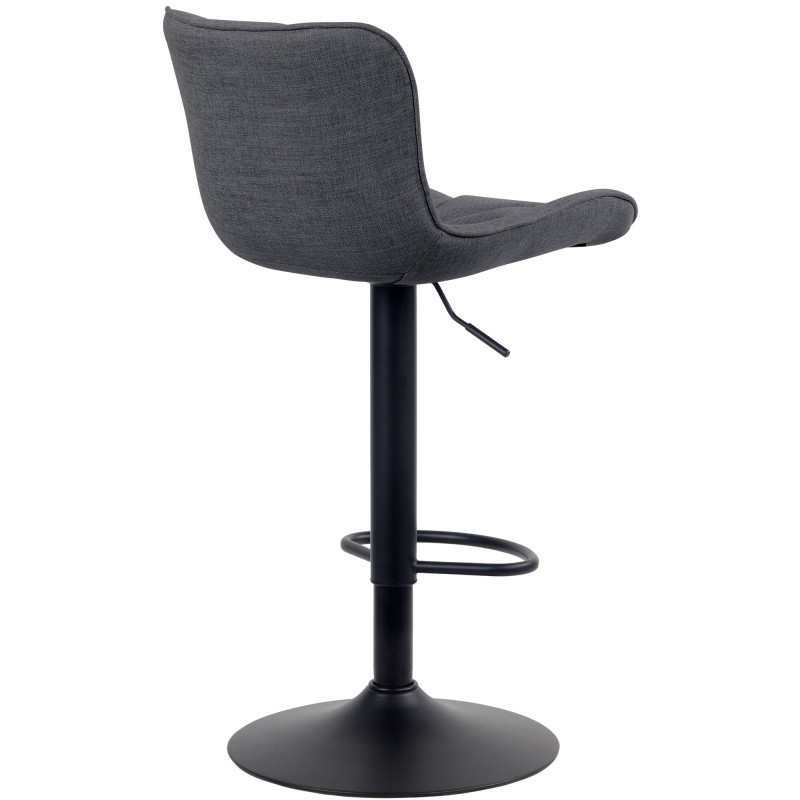 Ensemble de 2 tabourets de bar Linus, tissu noir