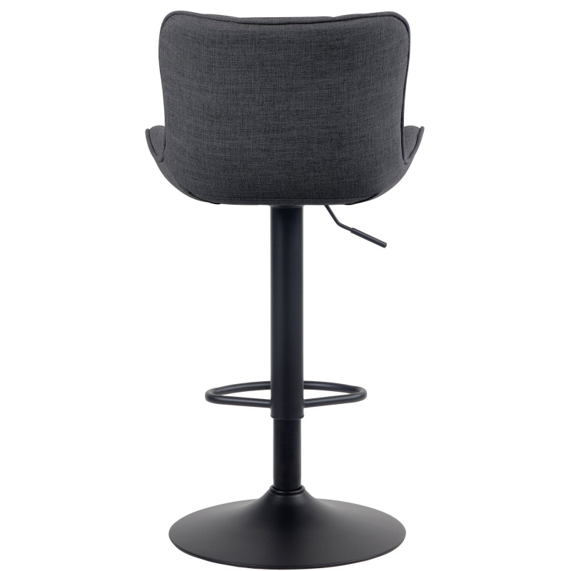 Ensemble de 2 tabourets de bar Linus, tissu noir