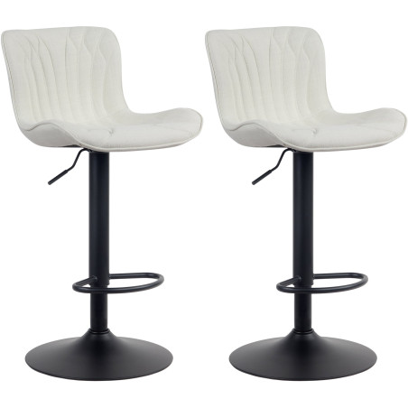 Set di 2 sgabelli da bar Linus, tessuto crema