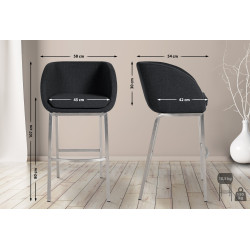 Tabouret de bar Rockhill E, feutre, anthracite