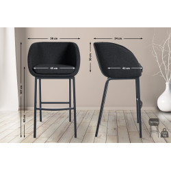 Tabouret de bar Rockhill B, feutre, anthracite