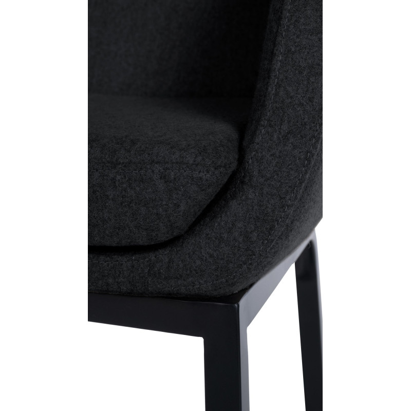 Tabouret de bar Rockhill B, feutre, anthracite